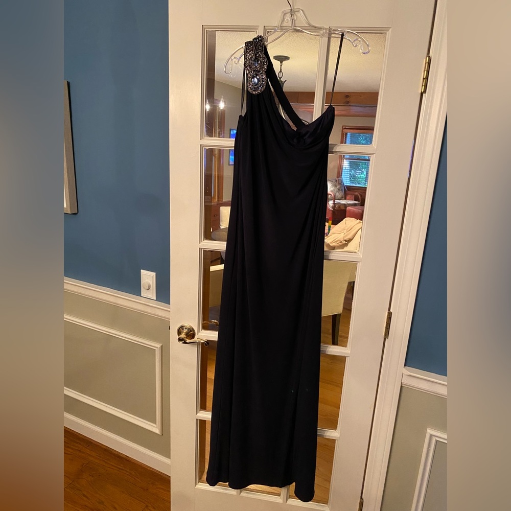 Cachet one shoulder dress (Navy)